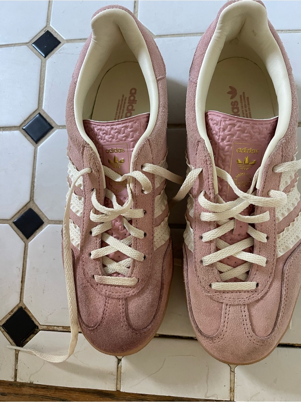 adidas Gazelle Women's Pink Suede Sneakers with Cream Stripes